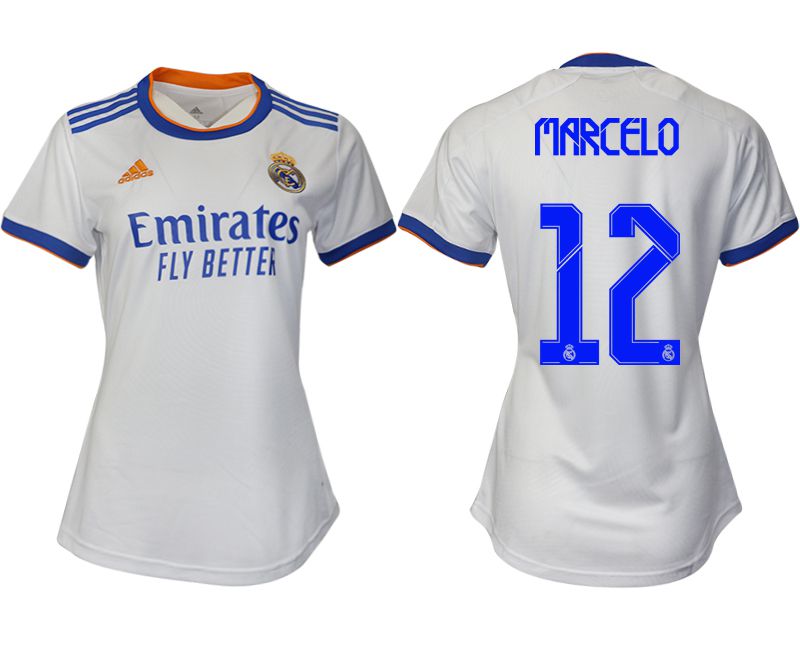Women 2021-2022 Club Real Madrid home aaa version white #12 Soccer Jerseys